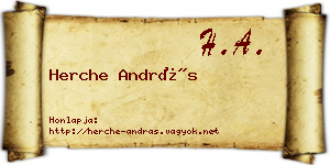 Herche András névjegykártya